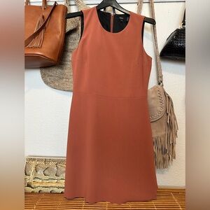Theory paprika/clay/terracotta sleeveless Sheath Midi Dress